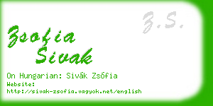 zsofia sivak business card