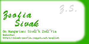 zsofia sivak business card